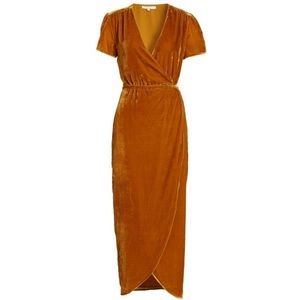 Wayf Next To You Velvet Wrap Dress